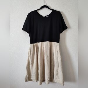 Black and Tan Two-Tone Dress